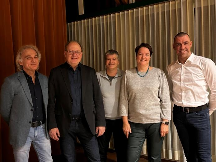 Gemeinderat 2024 (v.l.n.r. Marc Dincer, Daniel Baumann, David Jäggi, Nicole Marti und Martin Otti) Gemeinderat 2024 (v.l.n.r. Marc Dincer, Daniel Baumann, David Jäggi, Nicole Marti und Martin Otti)